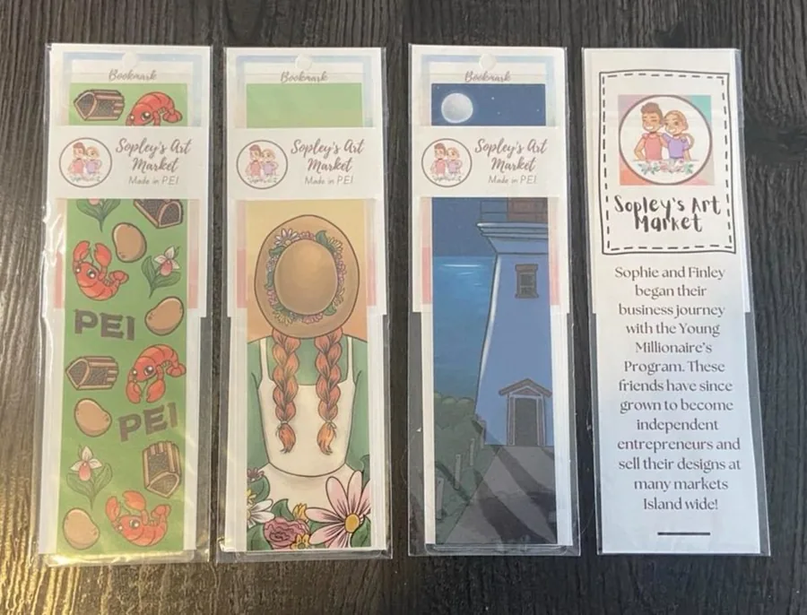 Four illustrated PEI bookmarks by Sopley's Art