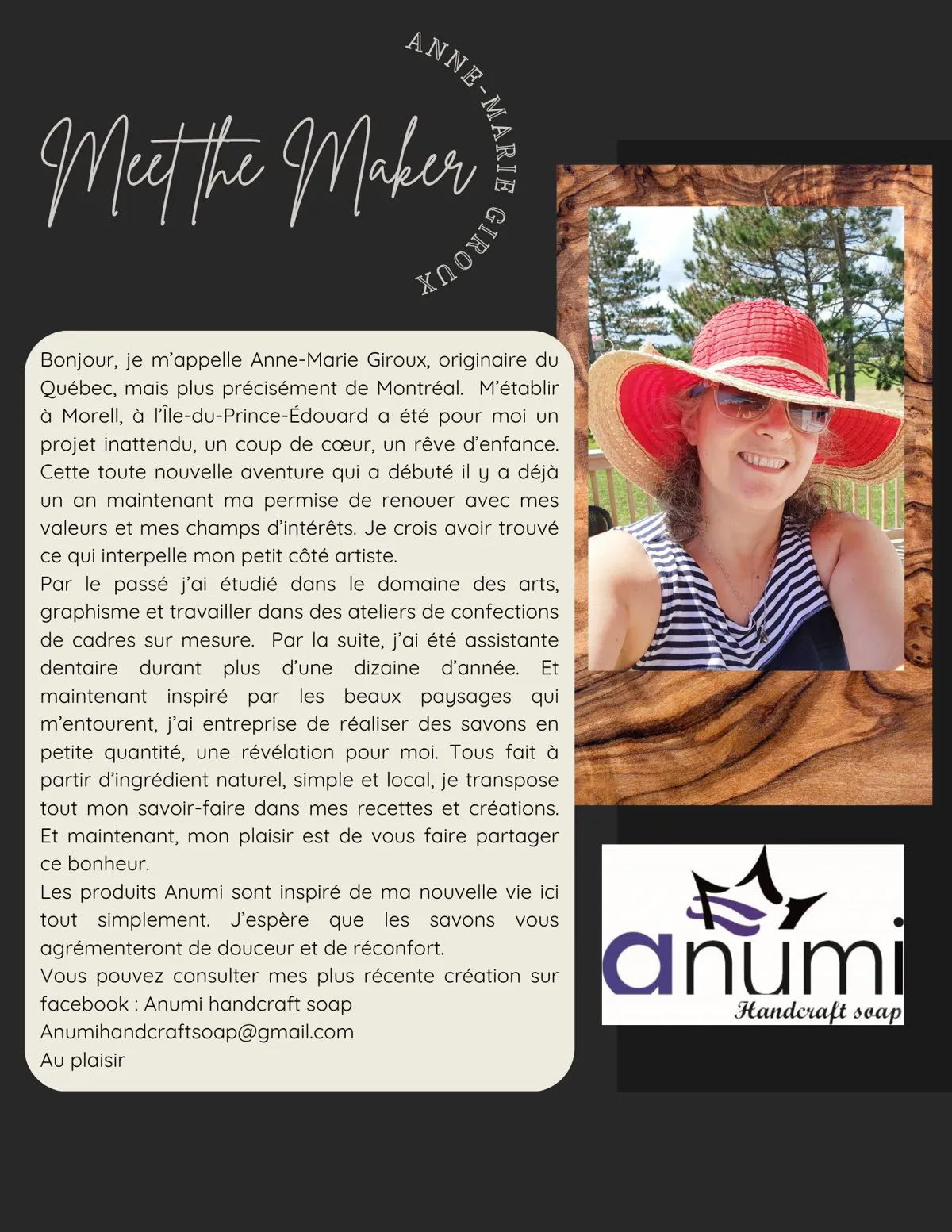 Meet the Maker poster: Anne-Marie Giroux, Anumi Handcraft Soap