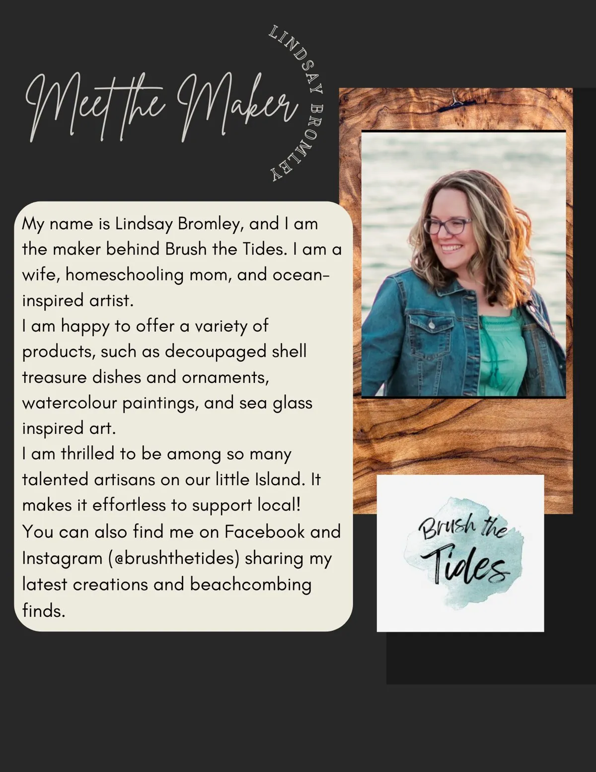 Meet the Maker poster: Lindsay Bromley, Brush the Tides