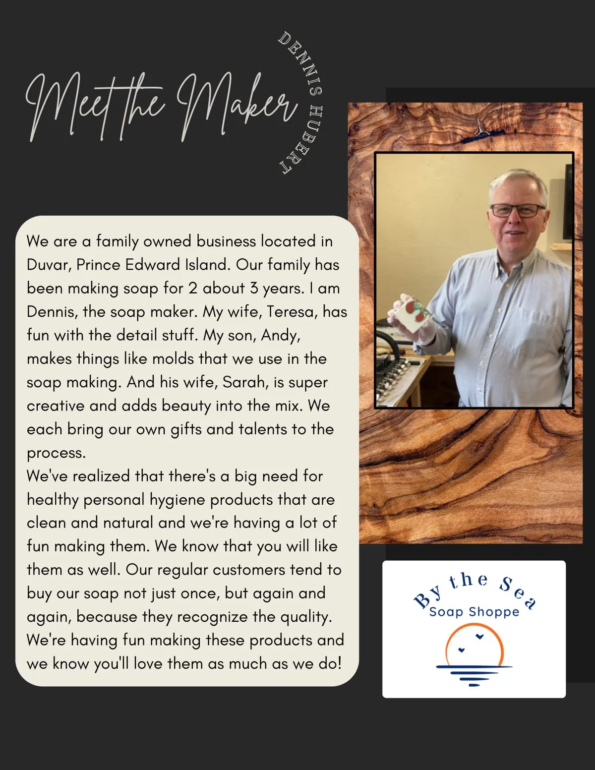 Meet the Maker poster: Dennis Hubert, By the Sea Soap Shoppe