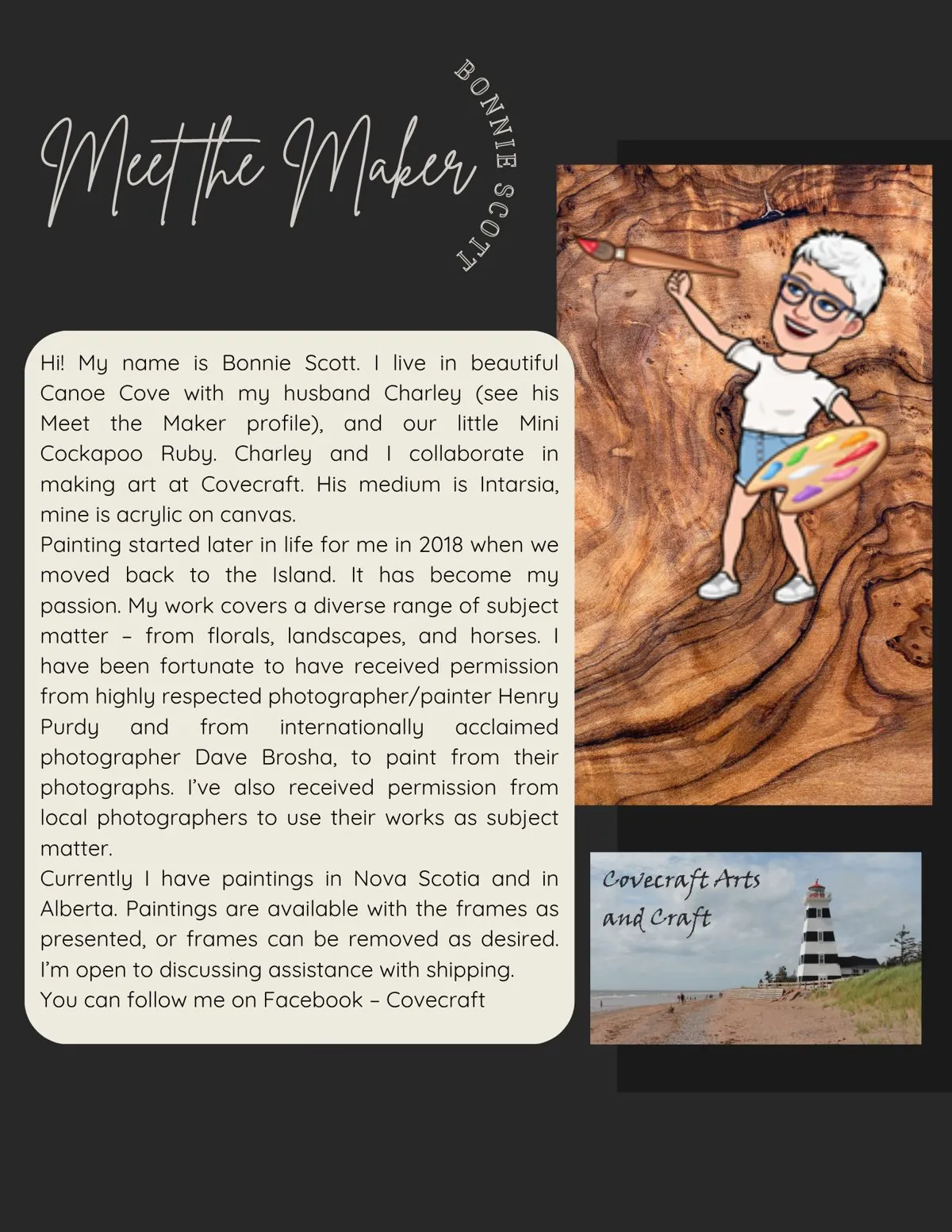Meet the Maker poster: Bonnie Scott, Covecraft