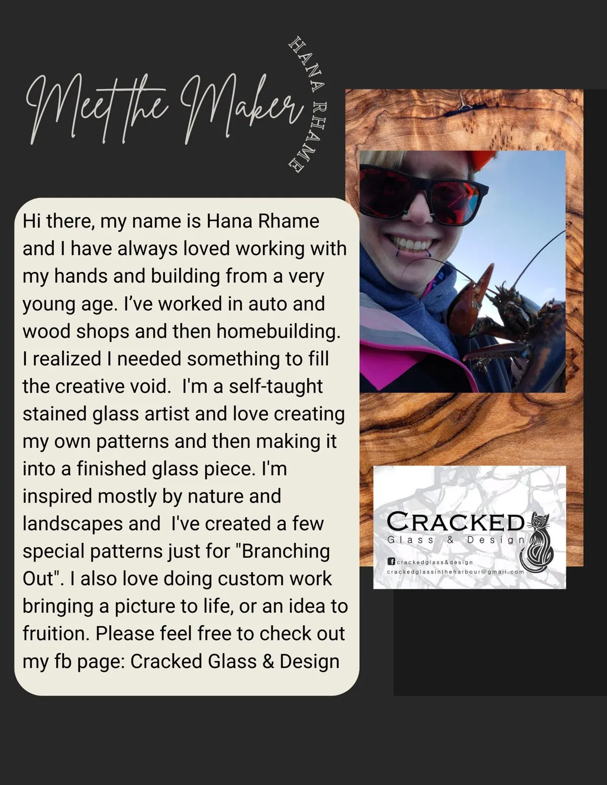 Meet the Maker poster: Hana Rhame, Cracked Glass & Design