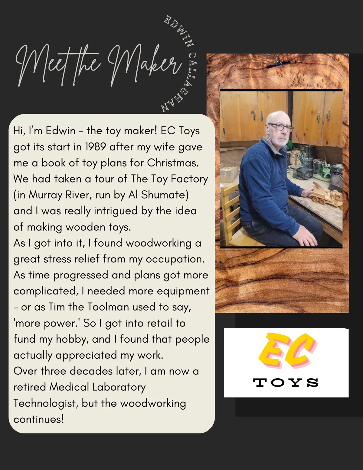 Meet the Maker poster: Edwin Callaghan, EC Toys
