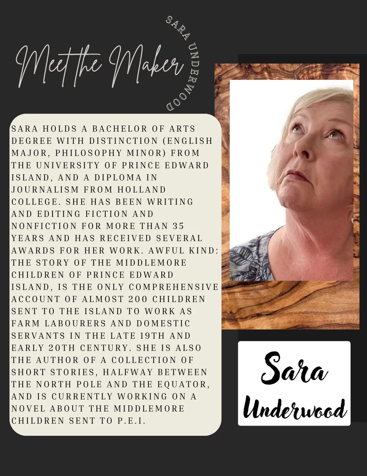 Meet the Maker poster: Sara Underwood