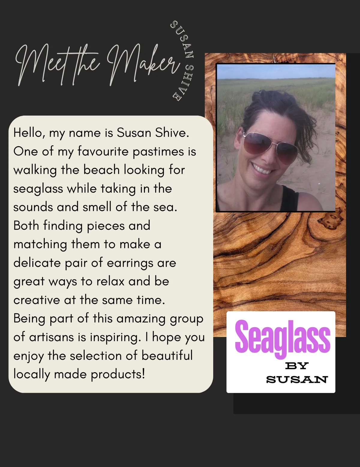 Meet the Maker poster: Susan Shive, Seaglass by Susan