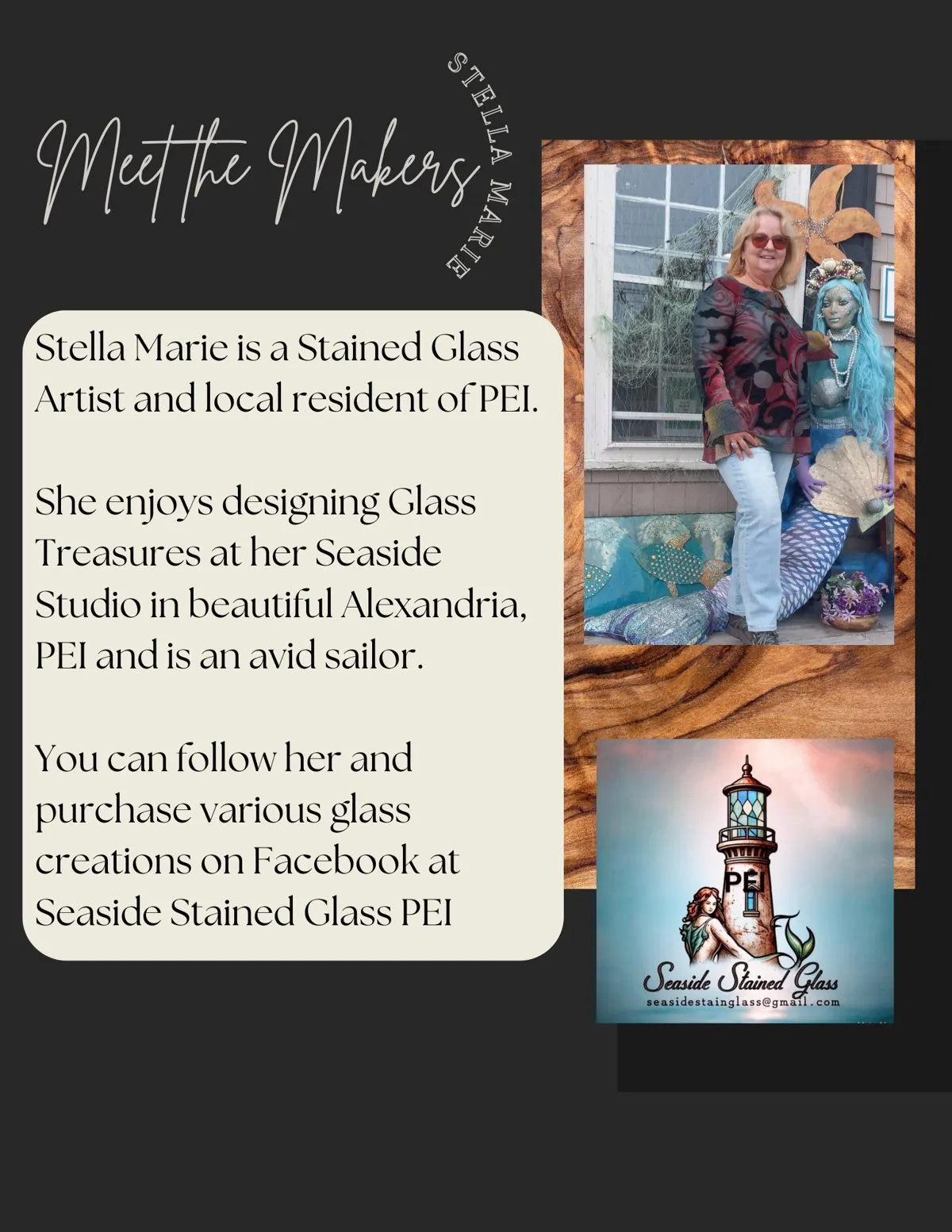 Meet the Maker poster: Stella Marie, Seaside Stained Glass
