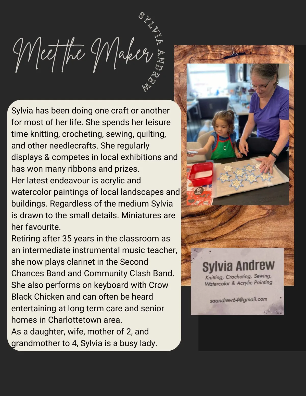 Meet the Maker poster: Sylvia Andrew